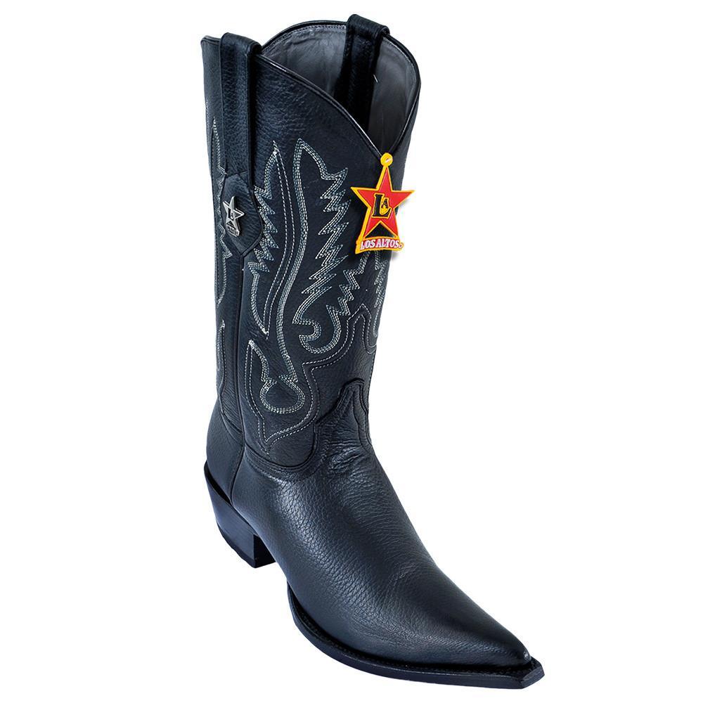 Black-Pointed-toe-Deer-Cowboy-Boot-Los-A