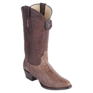 Los Altos - Men's Brown Grasso Ostrich Leg Boots R-Toe