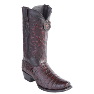 Los Altos Men's Black Cherry Caiman Belly Cowboy Boots 7-Toe