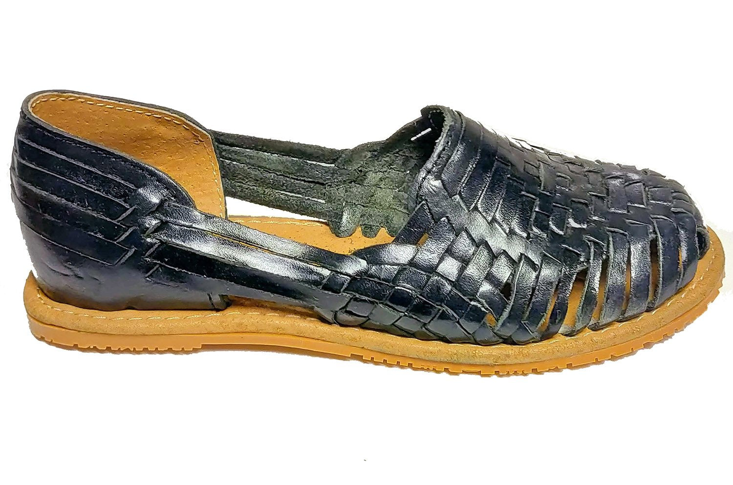Womens Leather Sandals Huarache Color Black